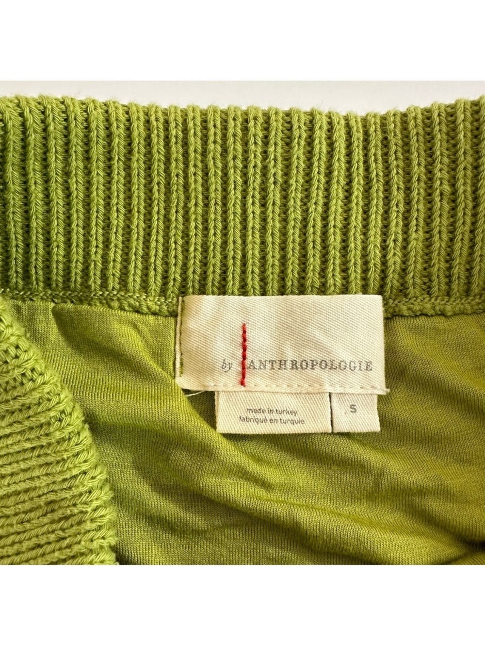 Anthropologie Womens Small Green Crochet Knit Pull on Midi Skirt - Picture 4 of 7